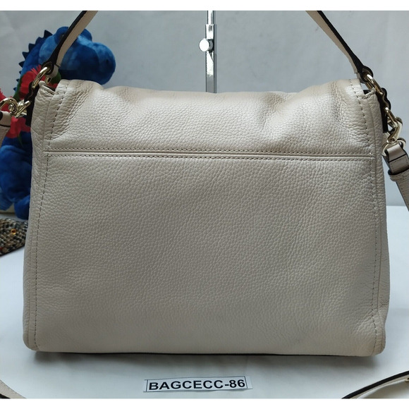 Kate Spade New York Beige Pebbled Leather Zipper Flap Closure Crossbody Bag - Picture 3 of 16